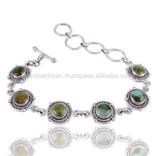 Bracelet design Turquoise Gemstone 925 Bracelet en argent Vente en gros de bijoux en provenance d&#39;Inde